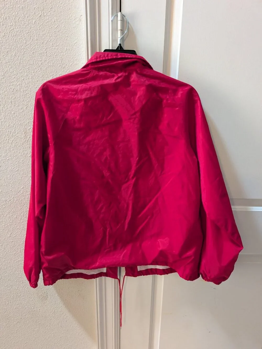 Conoco Jacket Mens Large Red Windbreaker Button Snap
